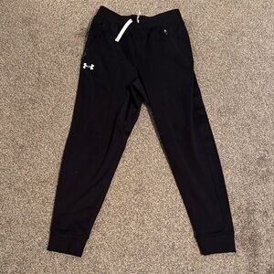 2/$25 Under Armour Kids Black Sweatpants with White Drawstring